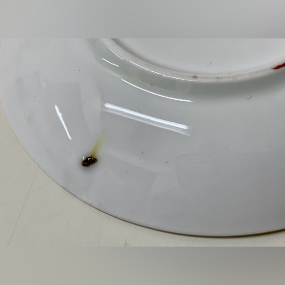 19th Century Antique Gaudy Welsh Grape Pattern Miniature Handleless Cup & Saucer - Picture 9 of 16